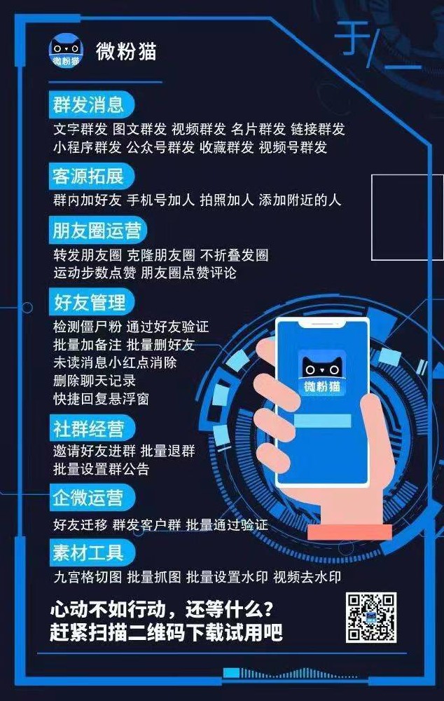 微粉猫：微信运营“全能助手”，私域流量一键盘活
